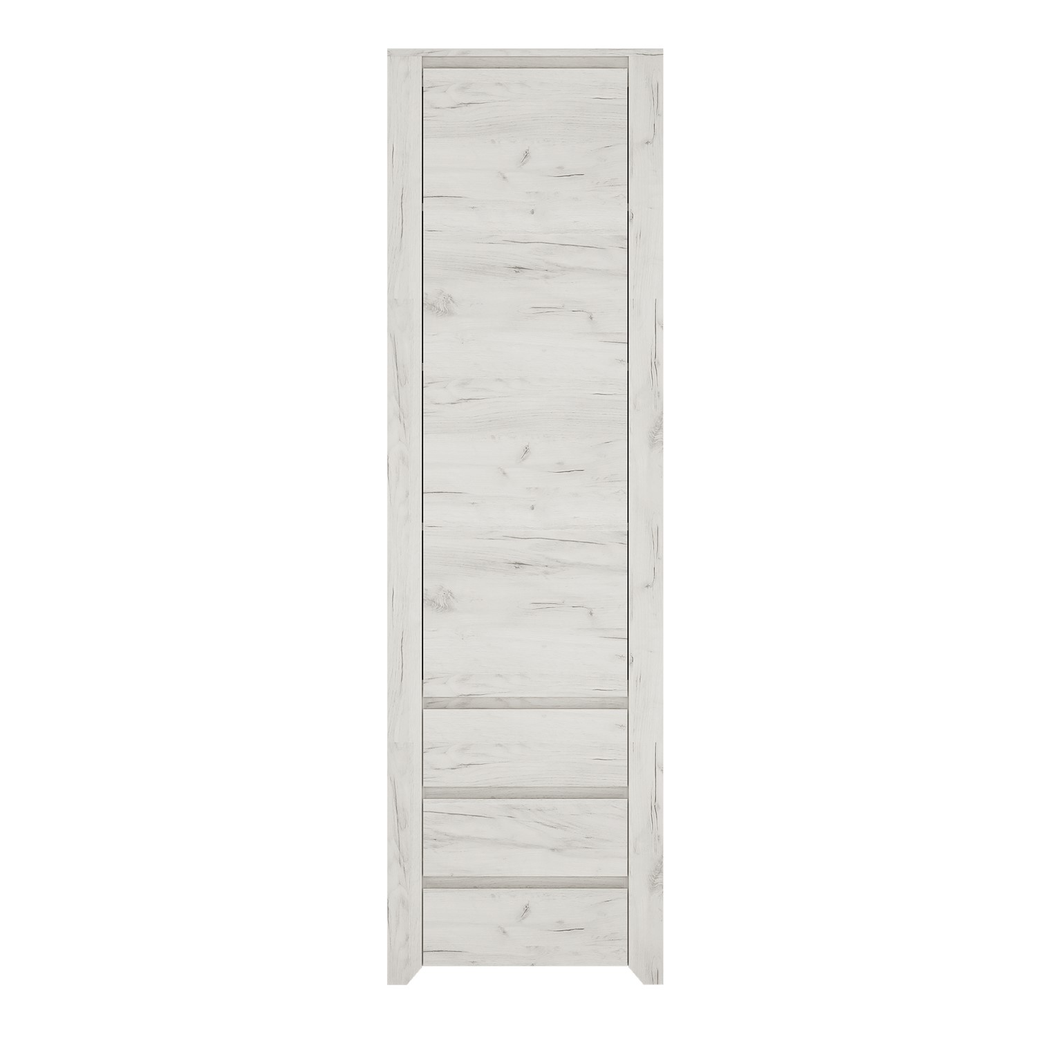 Read more about Angel 1 door 3 drawer narrow cupboard in white oak